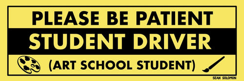 Art School Student Driver Bumper Sticker